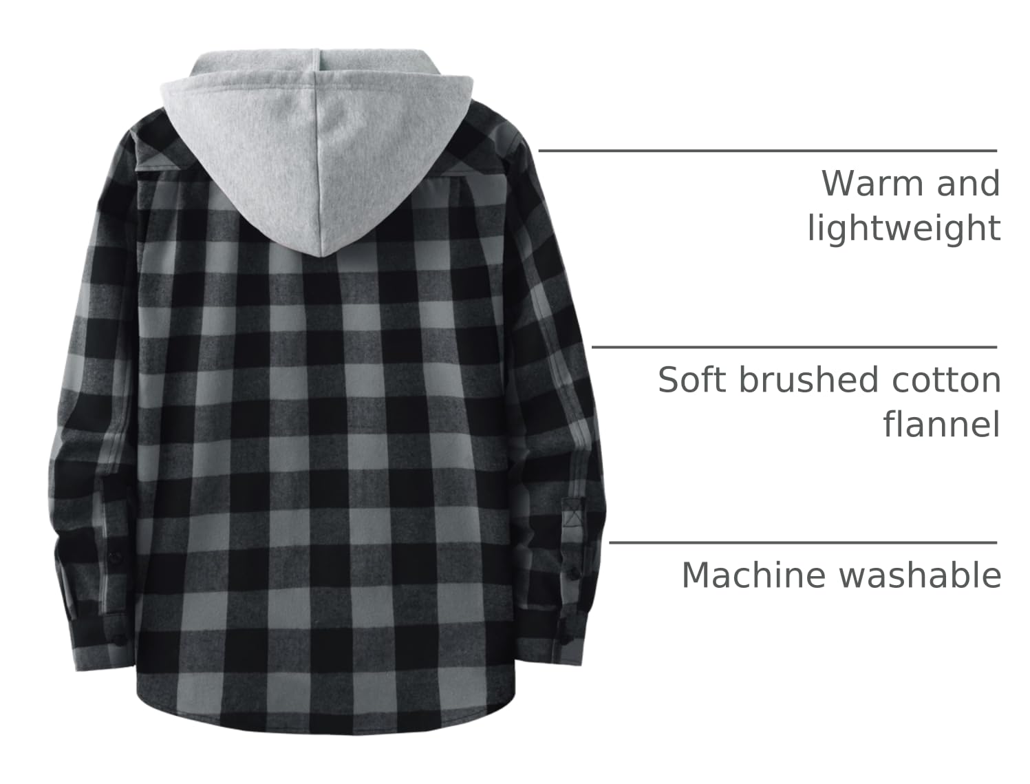 3 Pack Men's Flannel Hoodie Shirts