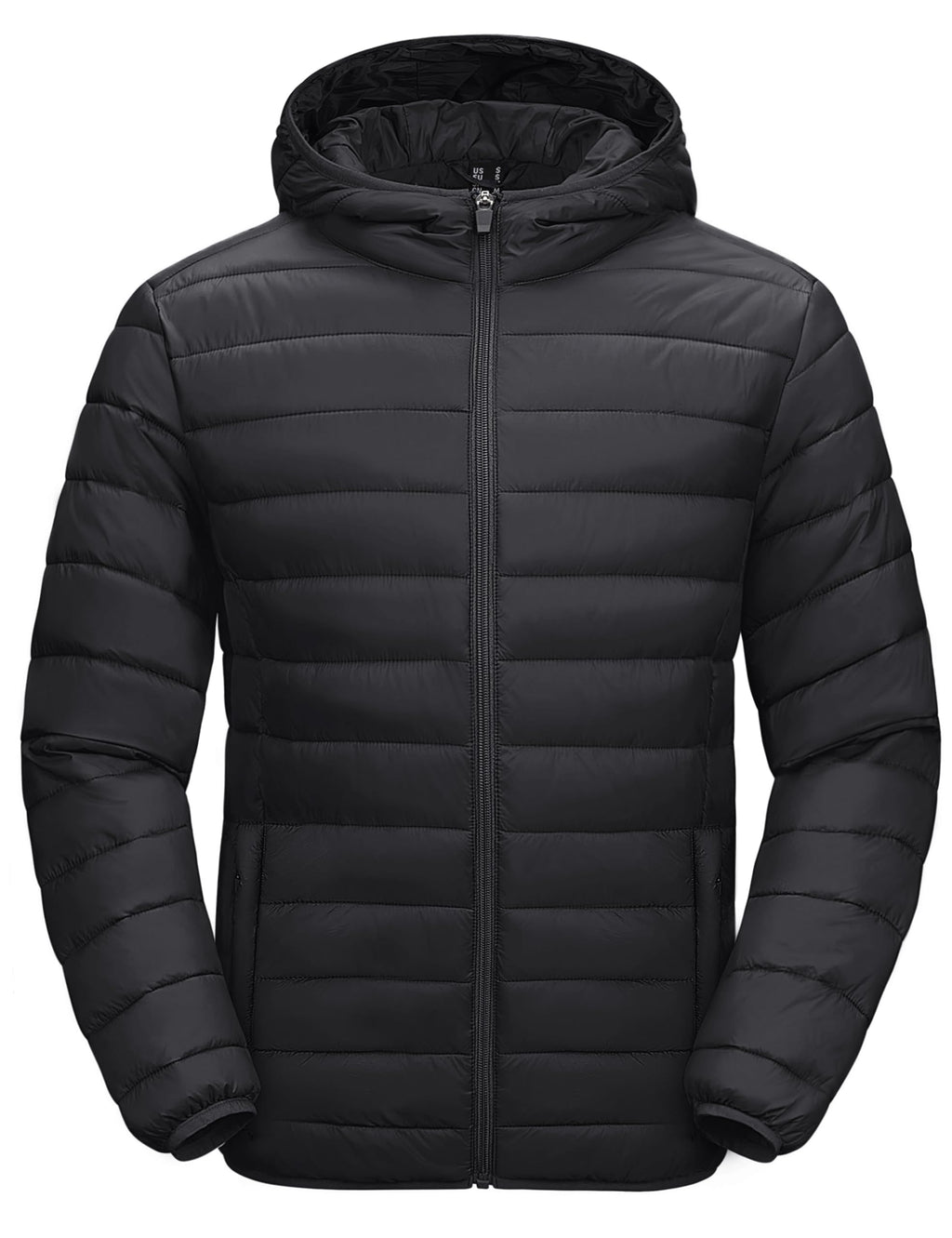 "Men's Lightweight Waterproof Hooded Puffer Jacket"