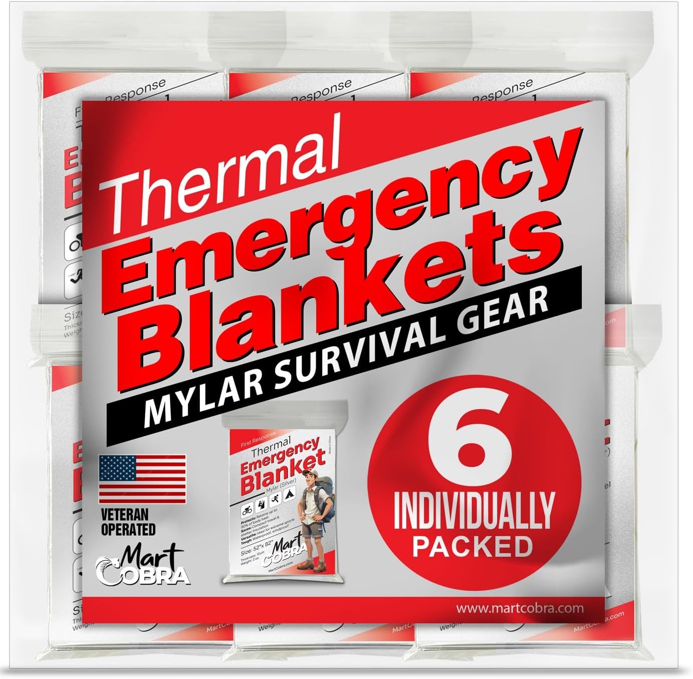 Emergency Blanket 4-Pack Space Blankets