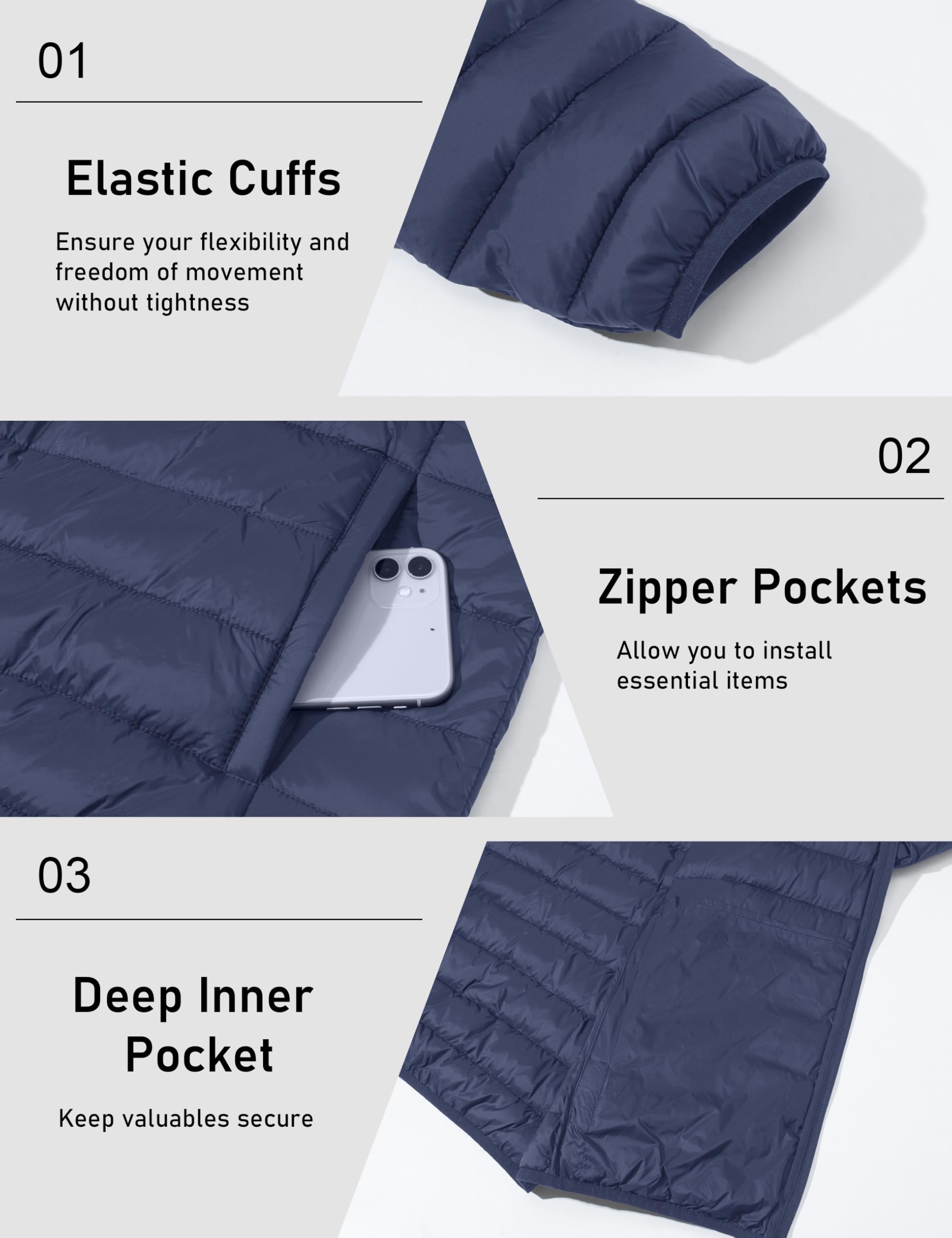 "Men's Lightweight Waterproof Hooded Puffer Jacket"