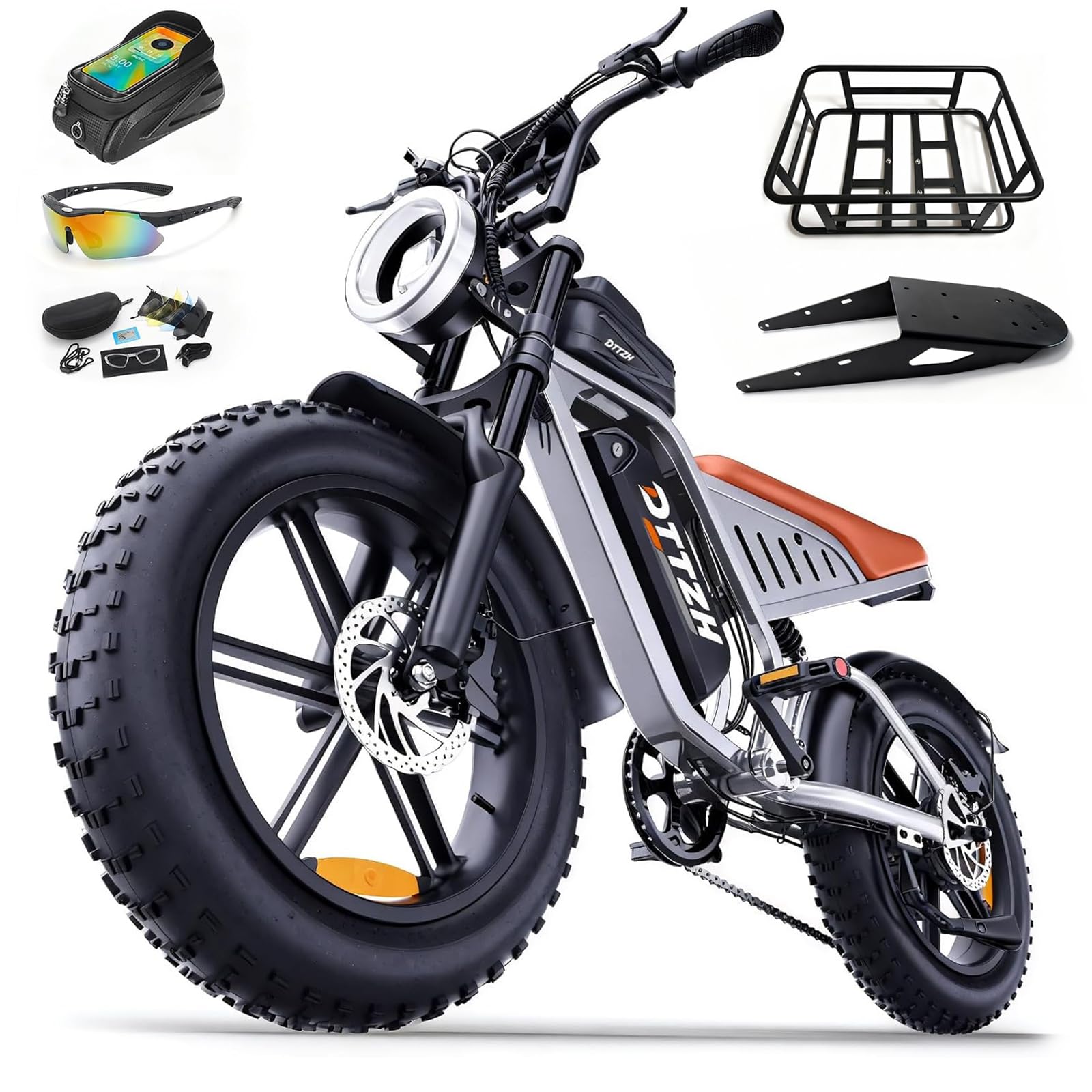 DTTZH F6/F6S/F6PRO Electric Bike for Adults with NFC & Password Unlock, 4000/2000/1500W, 50/40/33MPH, 60V 30Ah, 48V 15/25Ah E-Bike, 100-60 Miles