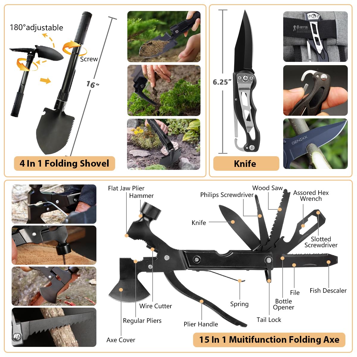 "Survival Kit- 250Pcs Survival Gear First Aid Kit with Molle Bag"