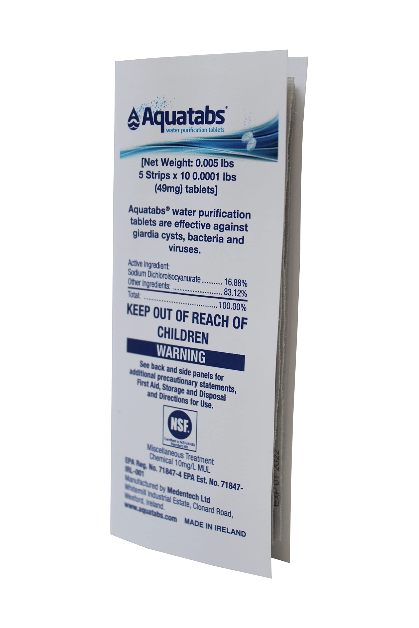 Aquatabs 397mg Water Purification Tablets (100 Pack).