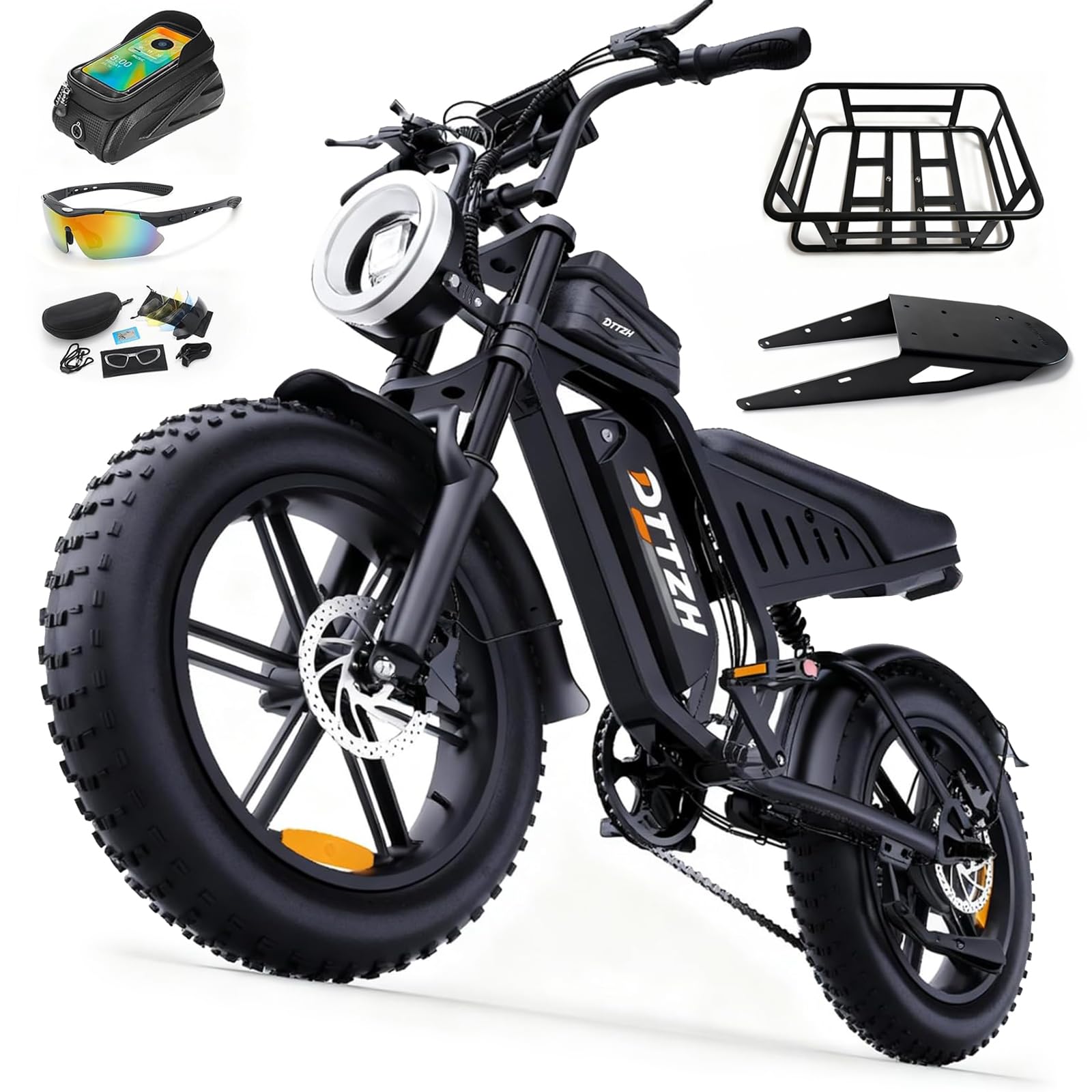 DTTZH F6/F6S/F6PRO Electric Bike for Adults with NFC & Password Unlock, 4000/2000/1500W, 50/40/33MPH, 60V 30Ah, 48V 15/25Ah E-Bike, 100-60 Miles