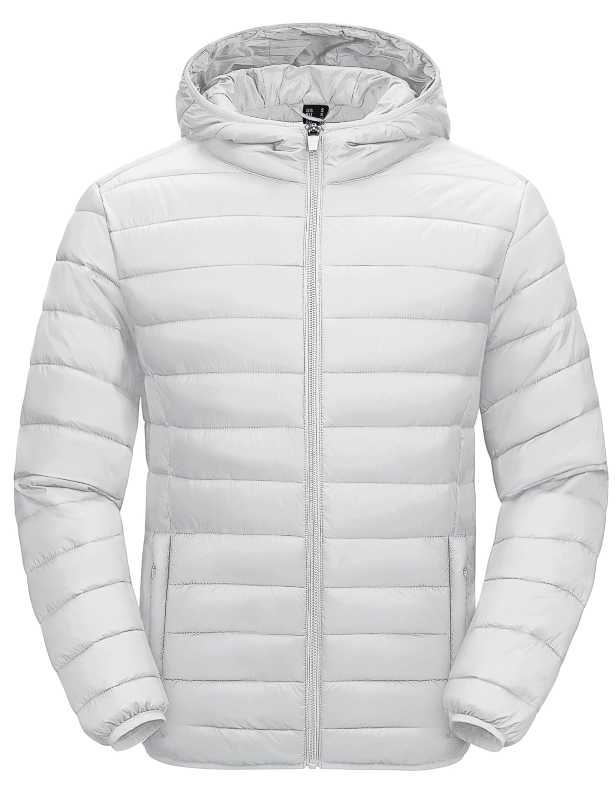 "Men's Lightweight Waterproof Hooded Puffer Jacket"