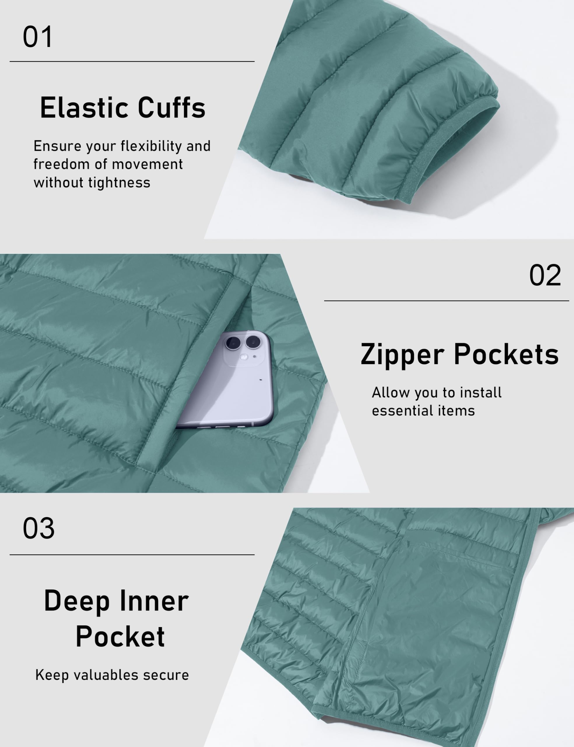 "Men's Lightweight Waterproof Hooded Puffer Jacket"