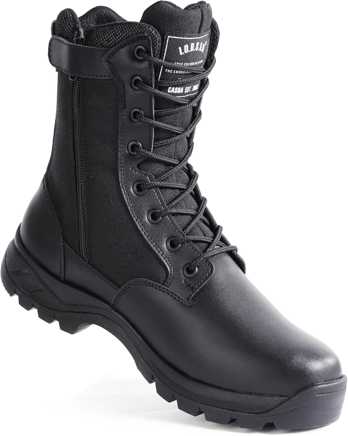Men's Military Tactical Work Boots with Side Zipper 8 inch Hiking Boots