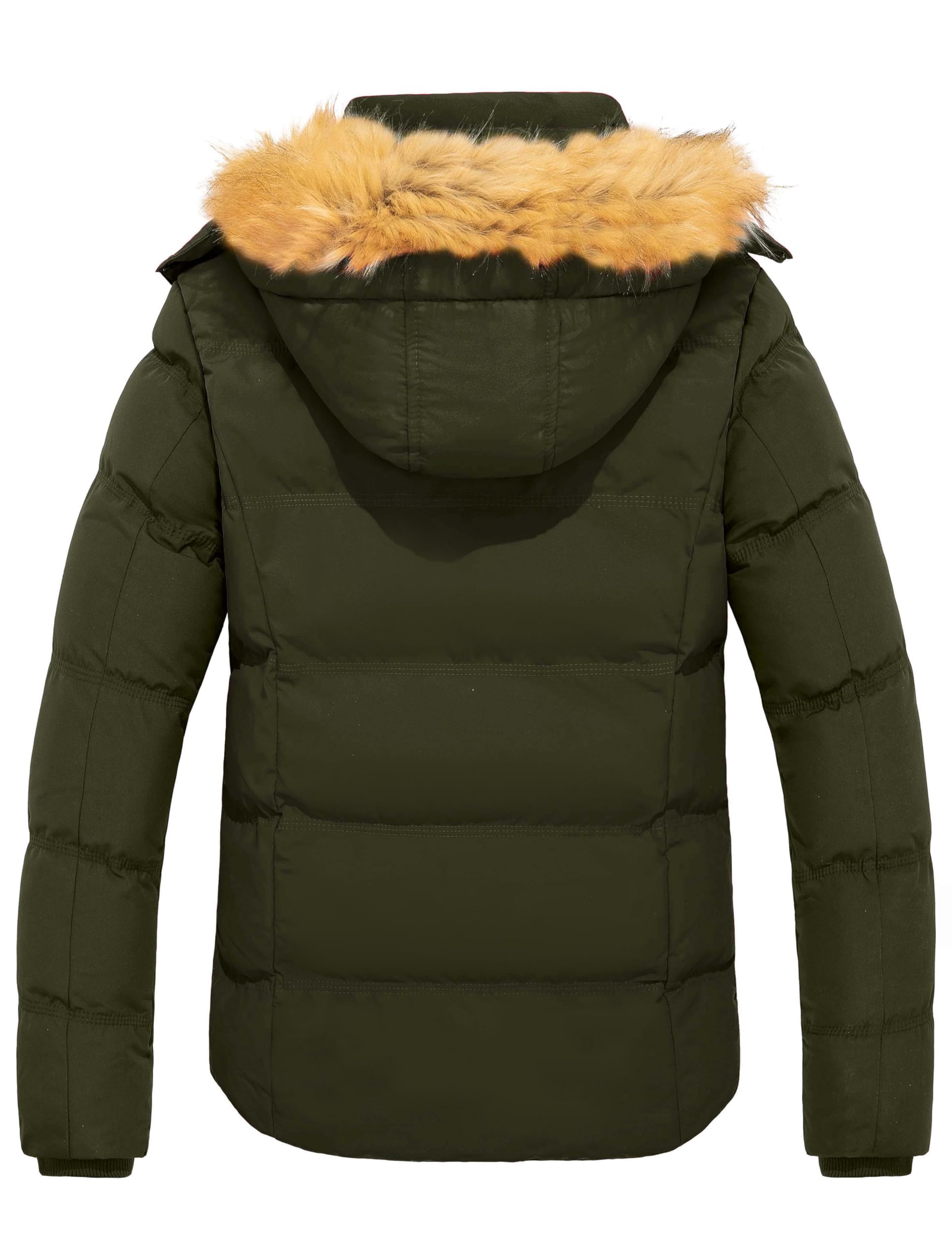 Men's Waterproof Fur Hooded Bubble Jacket