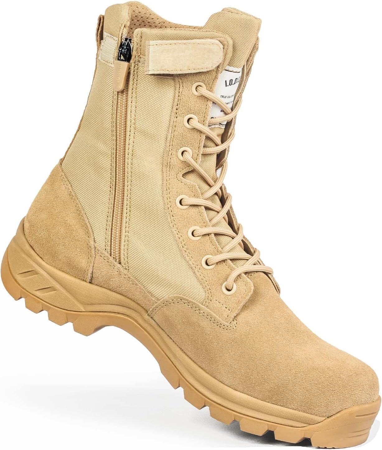 Men's Military Tactical Work Boots with Side Zipper 8 inch Hiking Boots