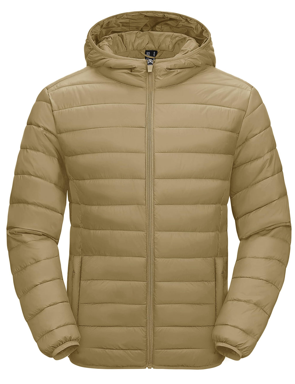 "Men's Lightweight Waterproof Hooded Puffer Jacket"
