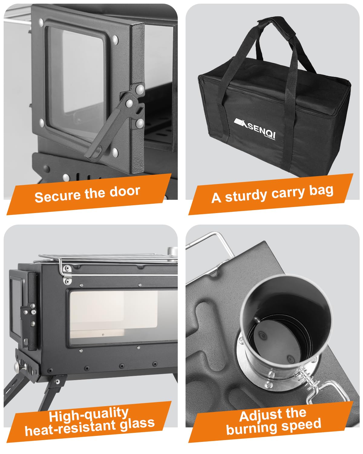 "Portable Camping Wood Burning Tent Stove"