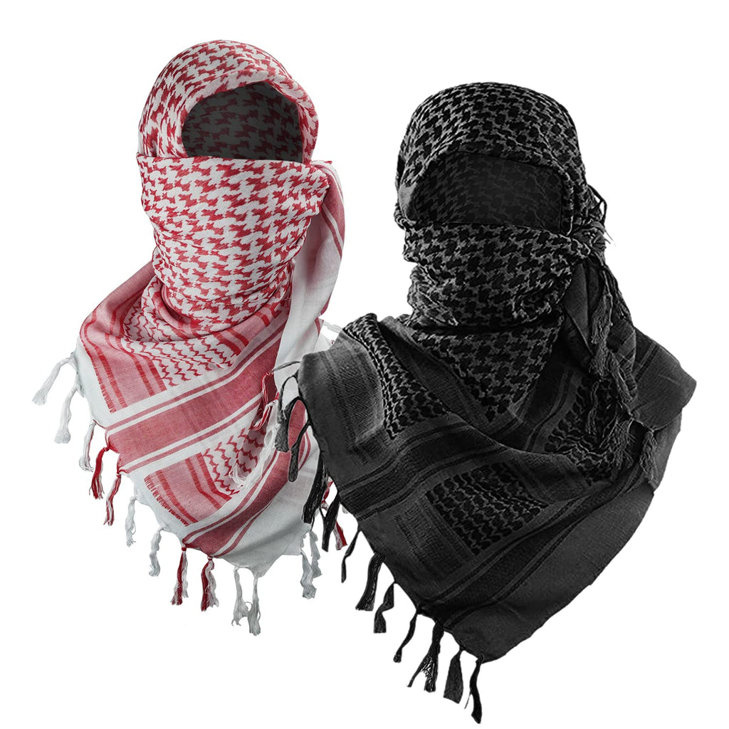 Luxns Military Shemagh Tactical Desert Scarf / 100% Cotton Keffiyeh Scarf Wrap for Men And Women