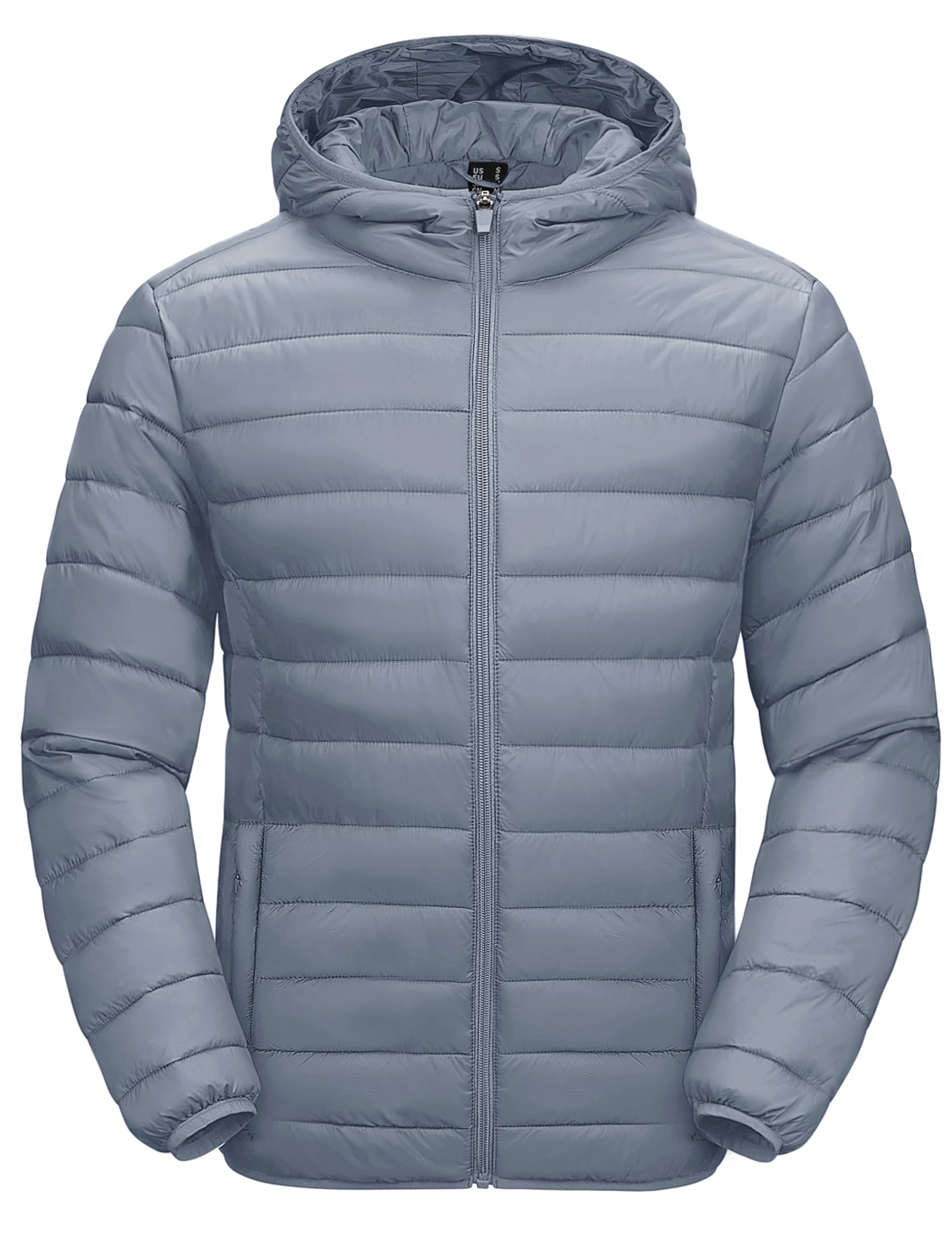 "Men's Lightweight Waterproof Hooded Puffer Jacket"