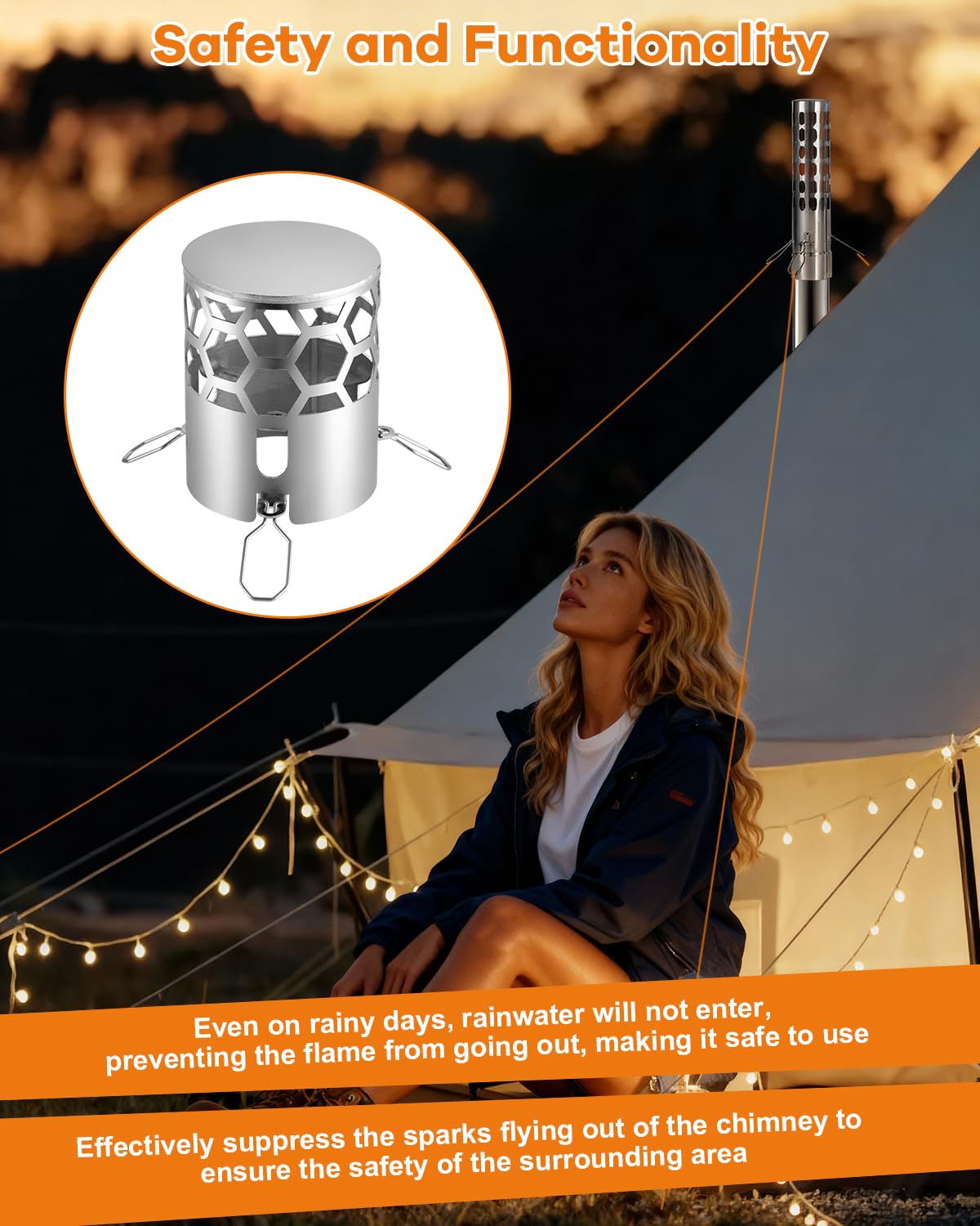 "Portable Camping Wood Burning Tent Stove"