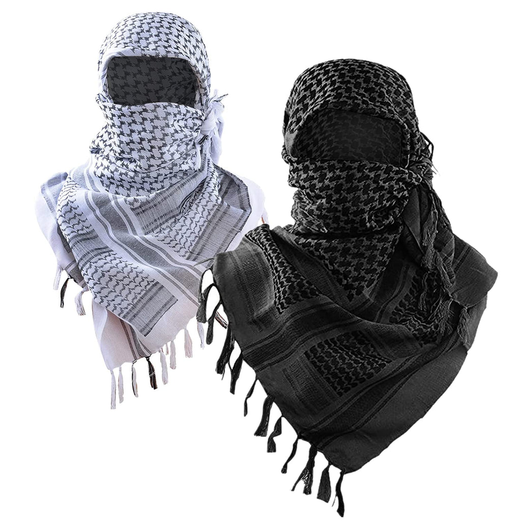 Luxns Military Shemagh Tactical Desert Scarf / 100% Cotton Keffiyeh Scarf Wrap for Men And Women