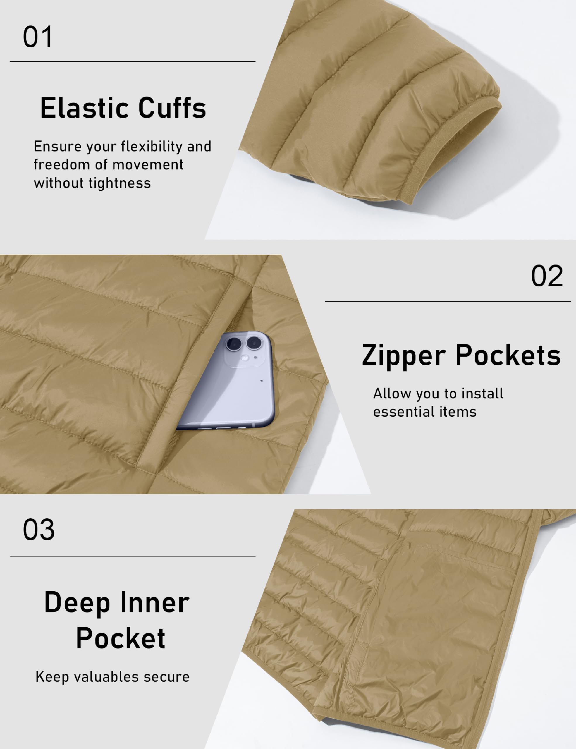 "Men's Lightweight Waterproof Hooded Puffer Jacket"