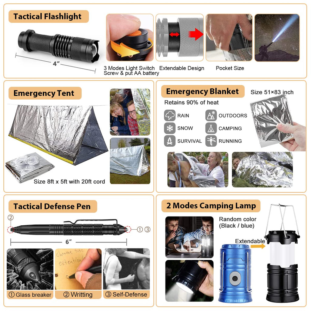 "Survival Kit- 250Pcs Survival Gear First Aid Kit with Molle Bag"