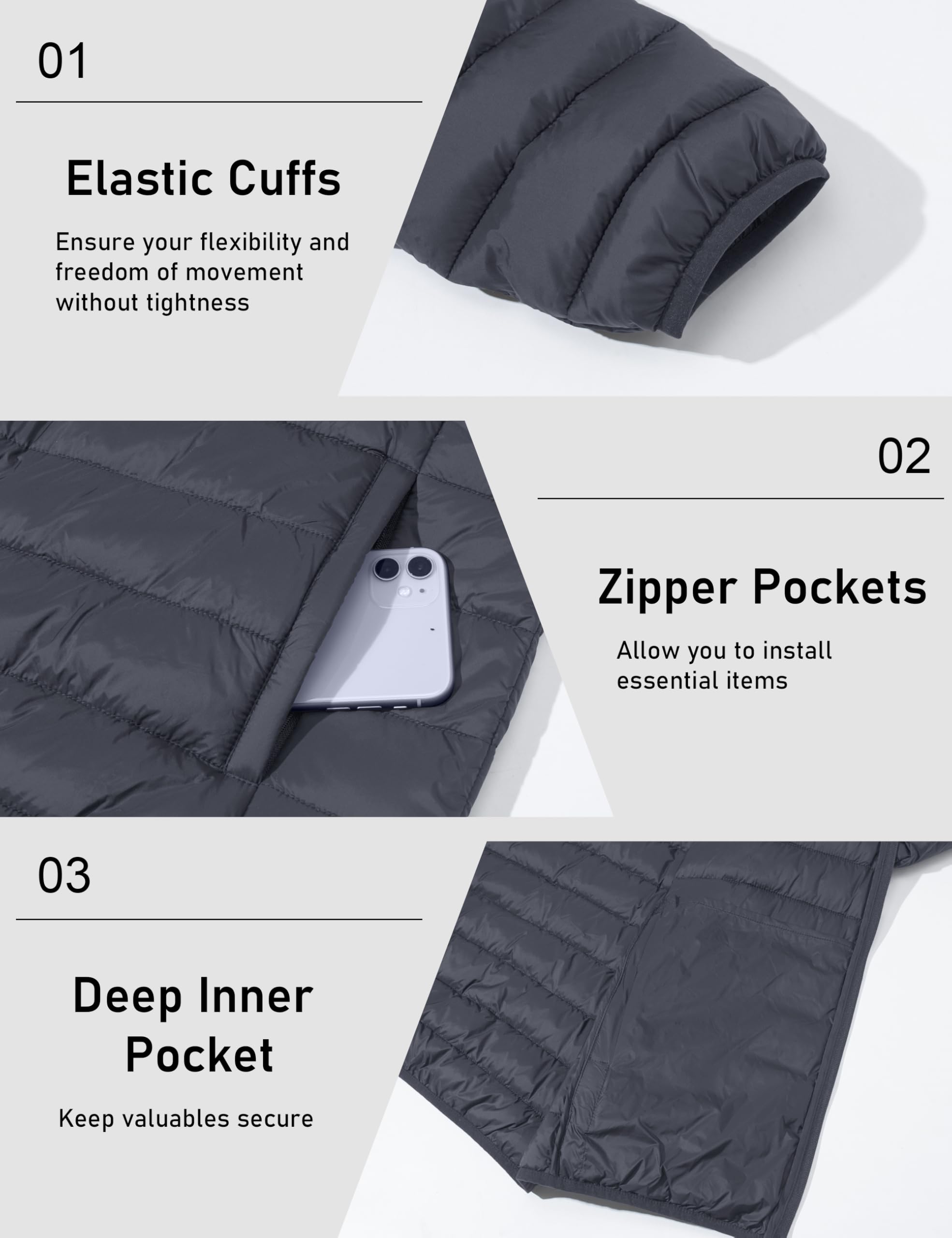 "Men's Lightweight Waterproof Hooded Puffer Jacket"