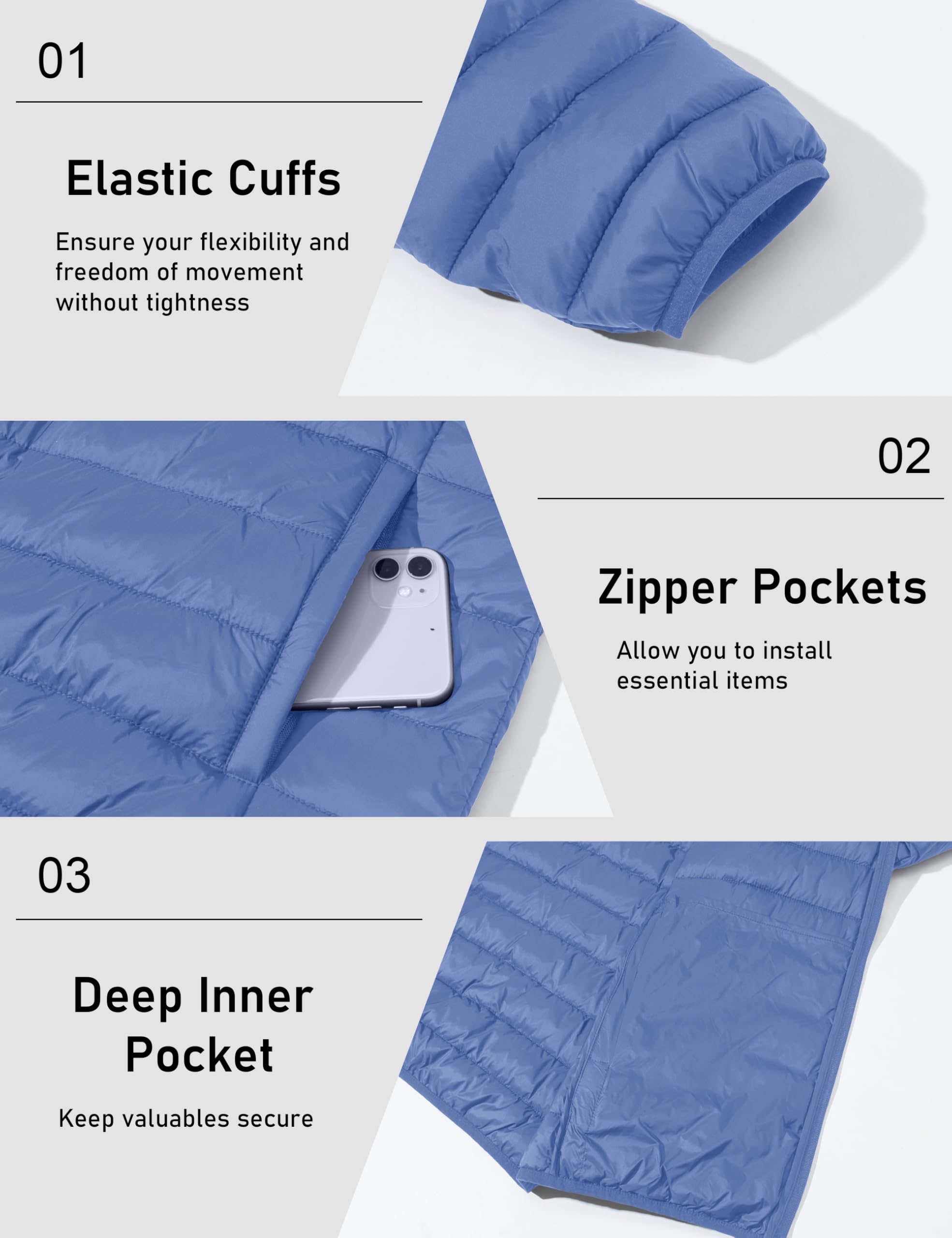 "Men's Lightweight Waterproof Hooded Puffer Jacket"