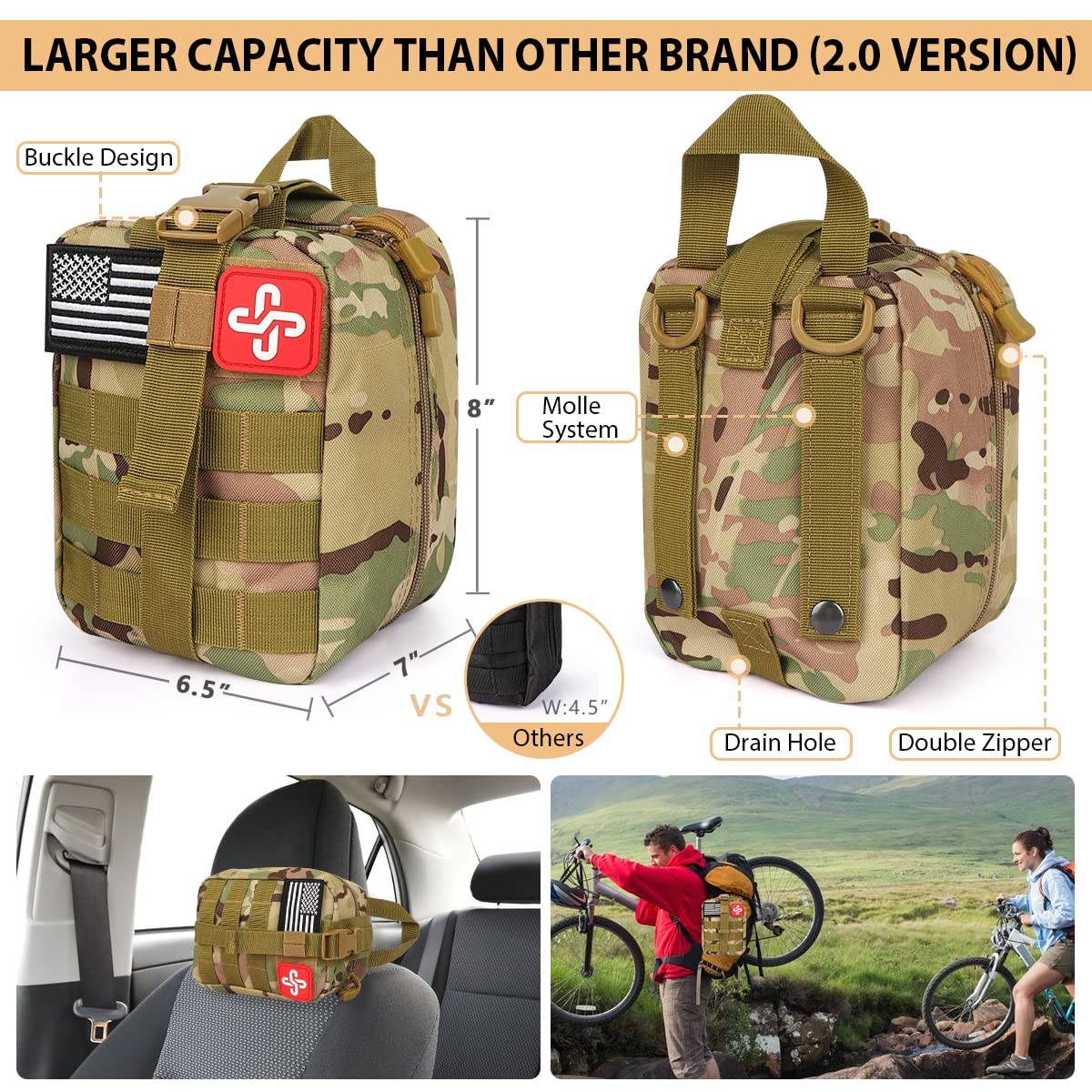 "Survival Kit- 250Pcs Survival Gear First Aid Kit with Molle Bag"