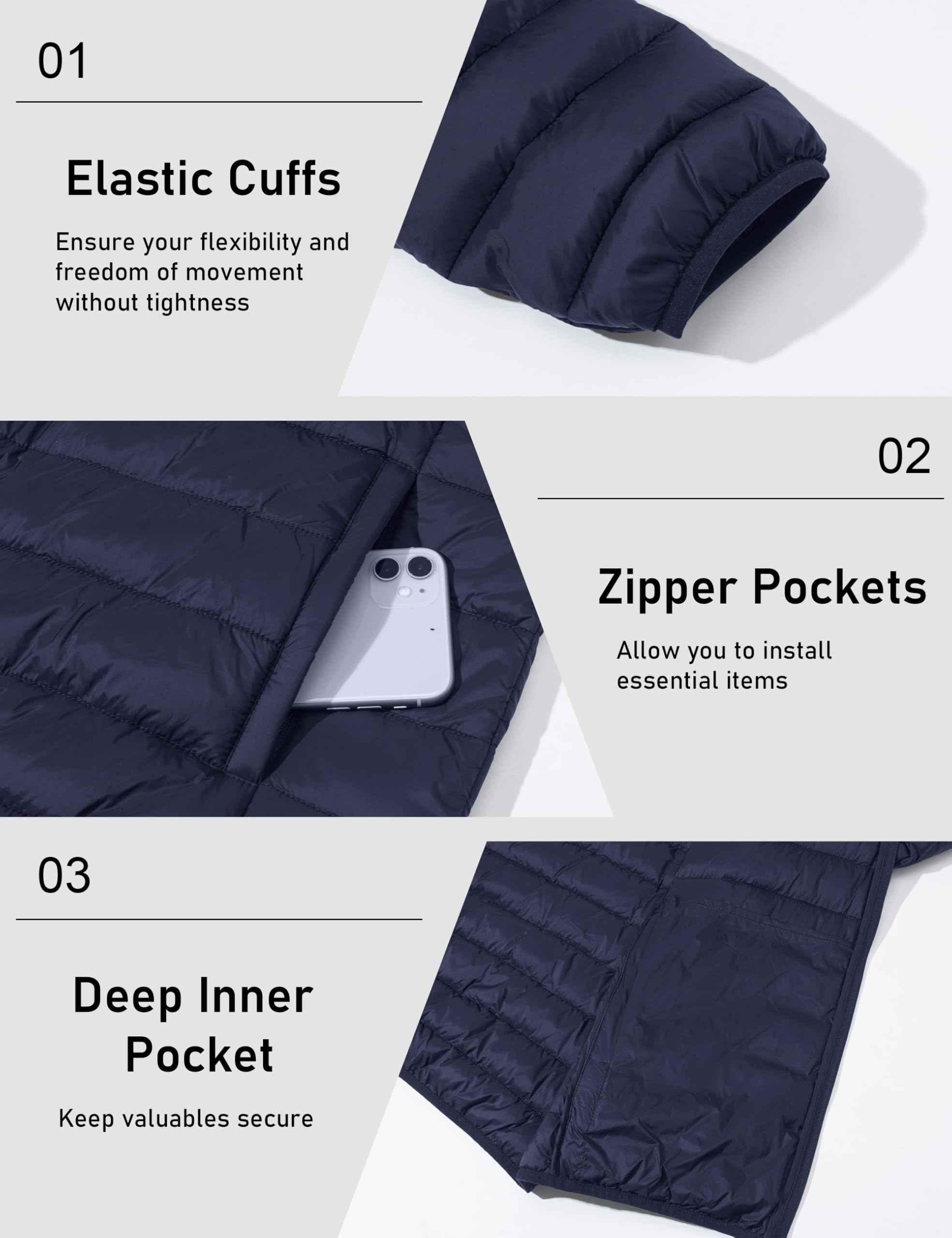 "Men's Lightweight Waterproof Hooded Puffer Jacket"