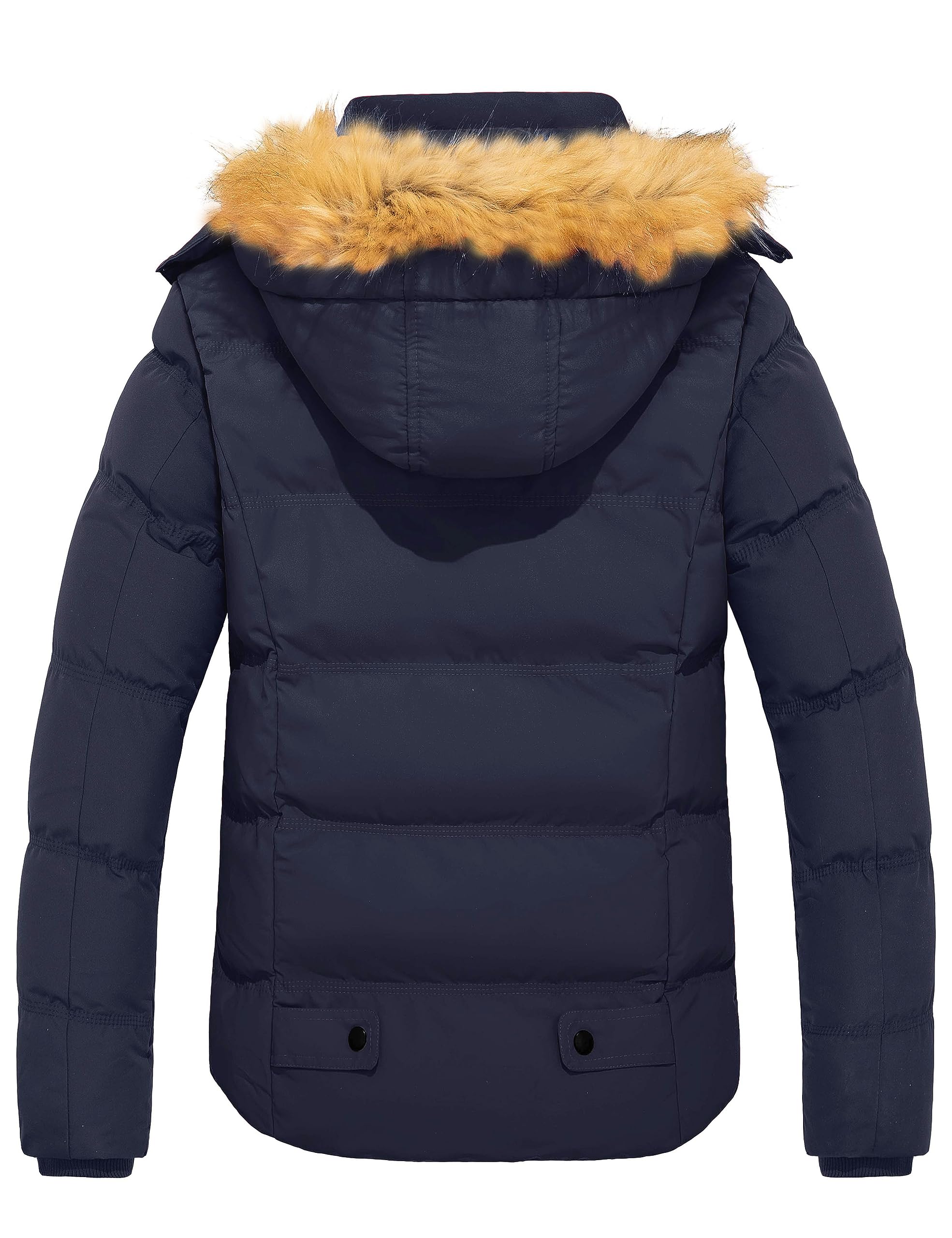 Men's Waterproof Fur Hooded Bubble Jacket