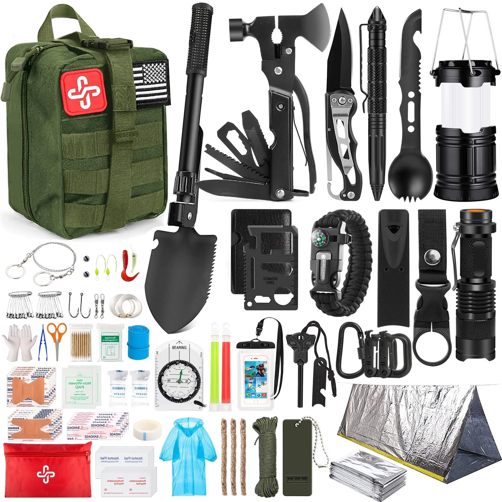 "Survival Kit- 250Pcs Survival Gear First Aid Kit with Molle Bag"