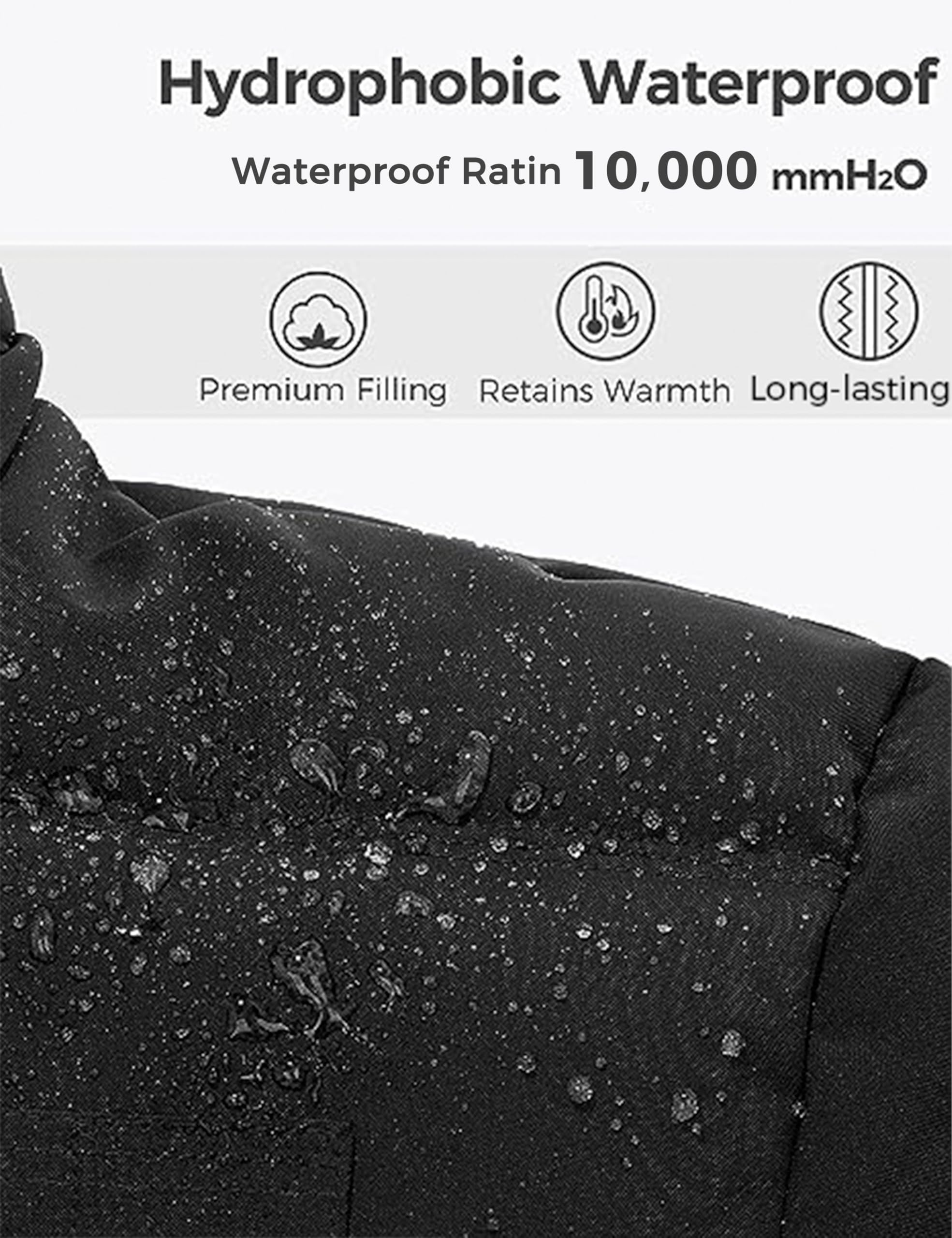 Men's Waterproof Fur Hooded Bubble Jacket