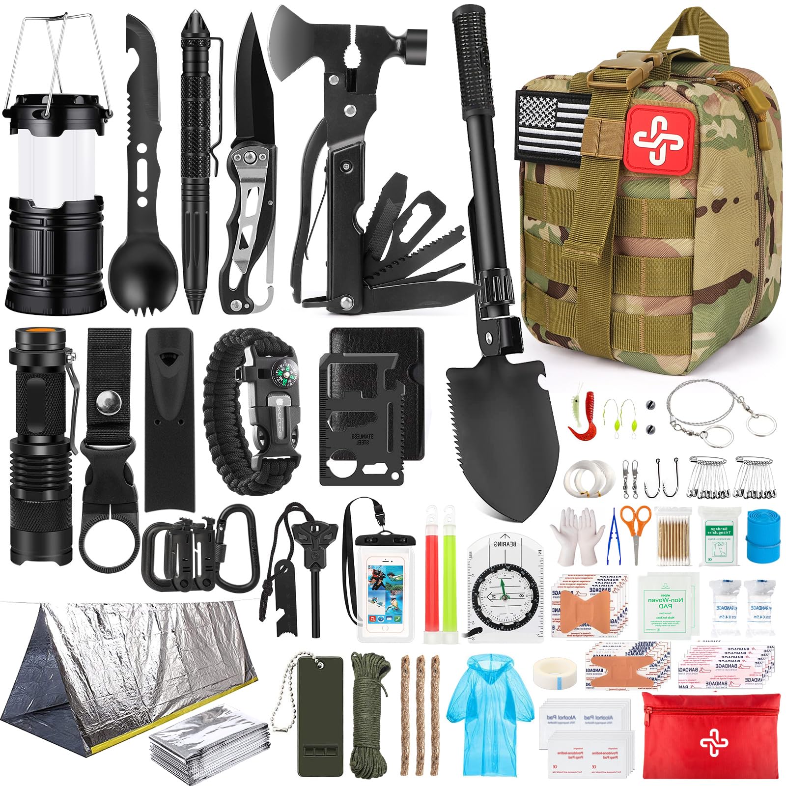 "Survival Kit- 250Pcs Survival Gear First Aid Kit with Molle Bag"