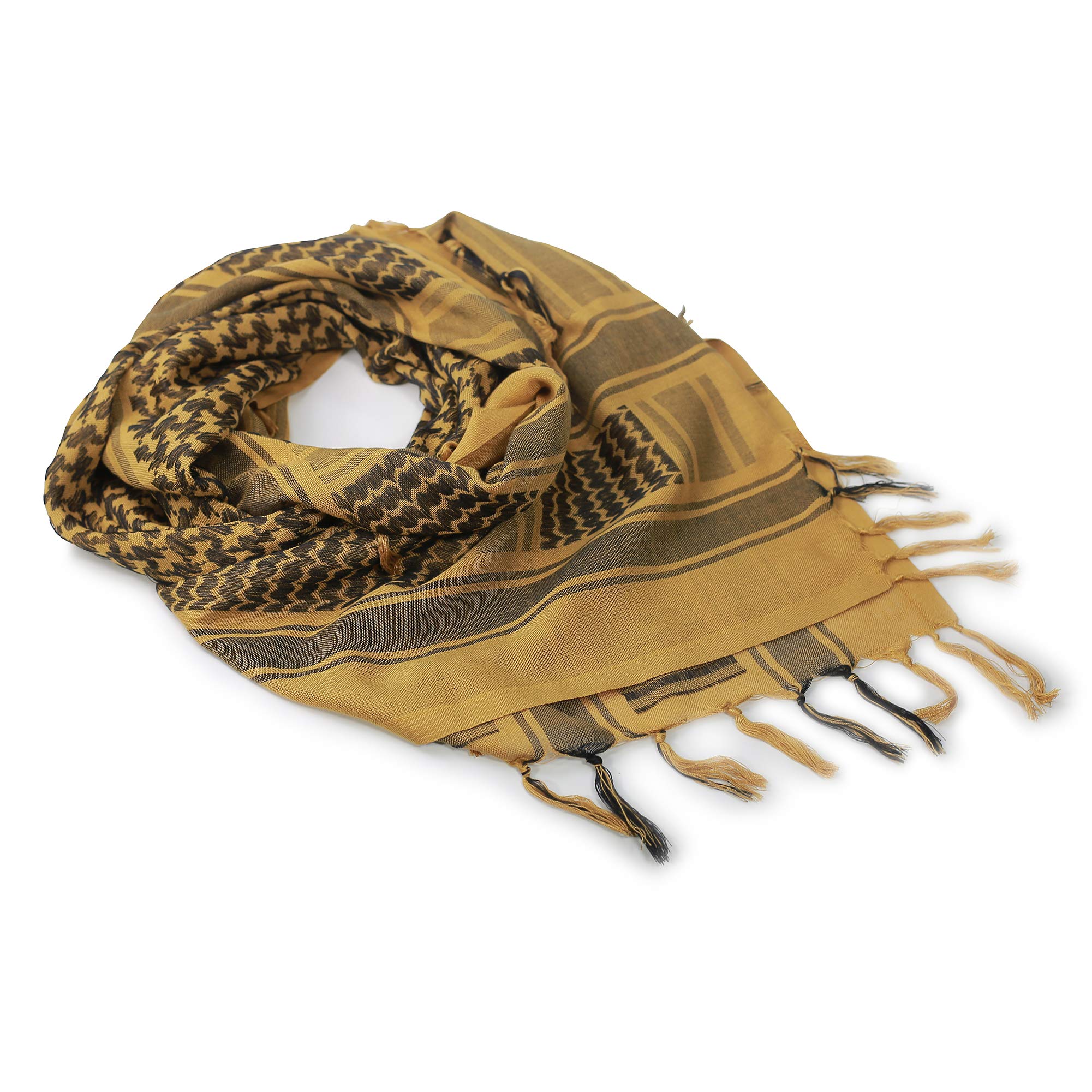 Luxns Military Shemagh Tactical Desert Scarf / 100% Cotton Keffiyeh Scarf Wrap for Men And Women