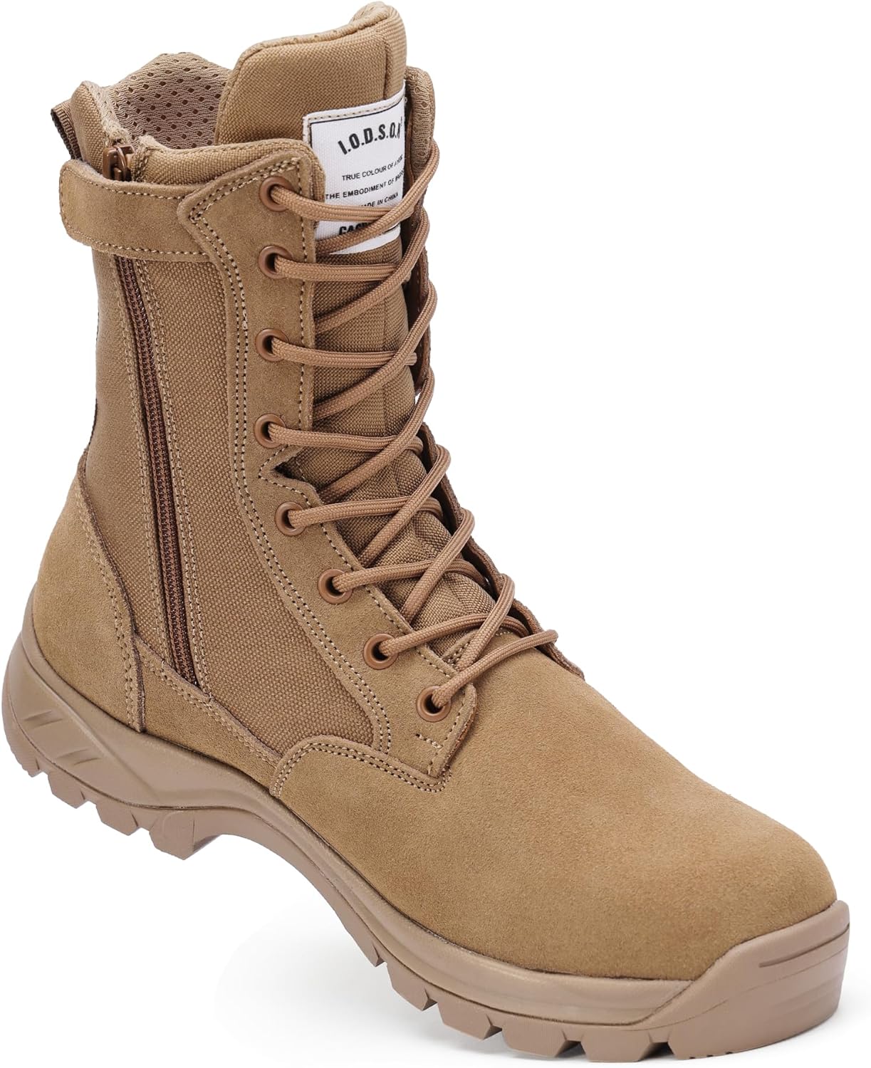Men's Military Tactical Work Boots with Side Zipper 8 inch Hiking Boots