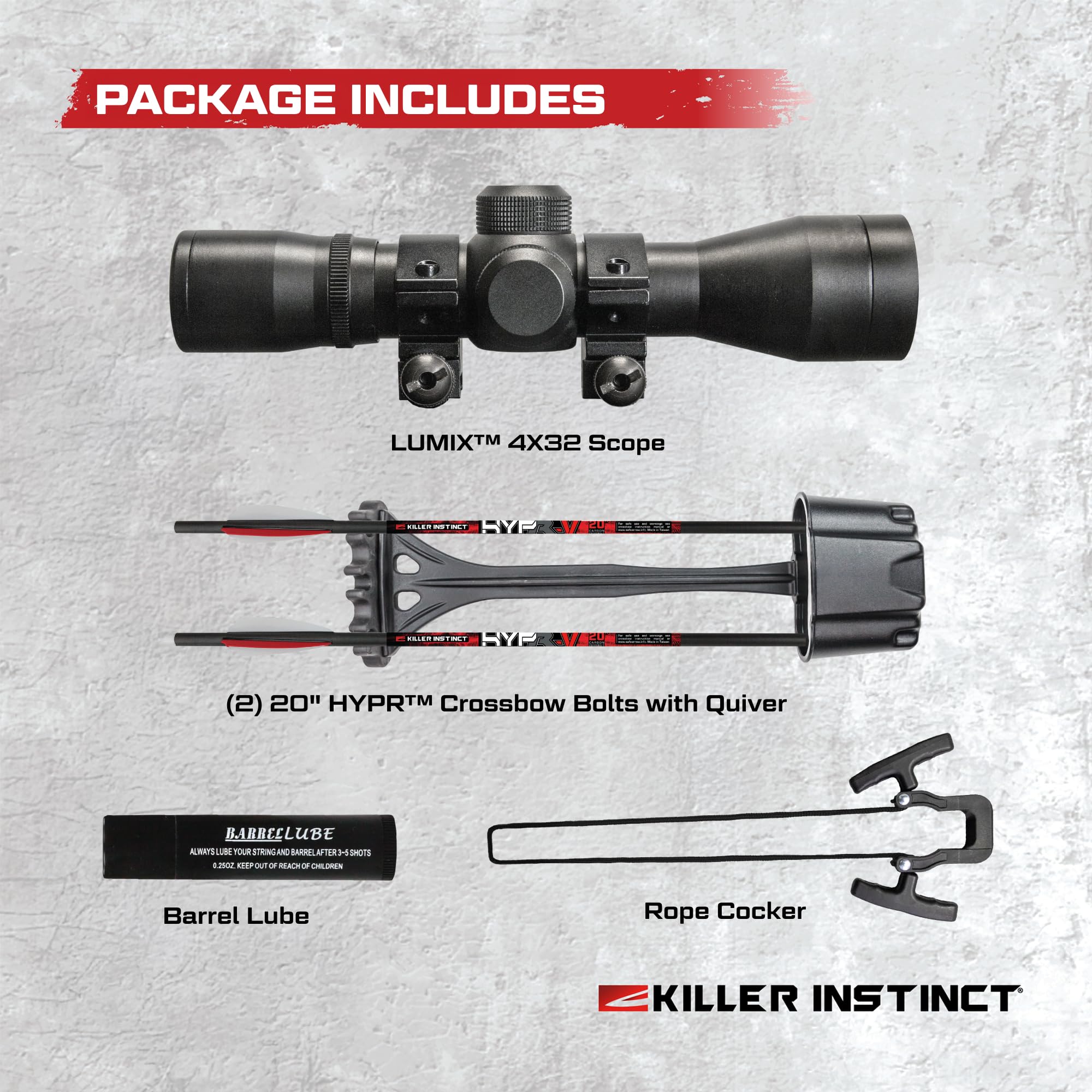 "Killer Instinct Lethal 405HD Crossbow Kit With Redesigned Stock"