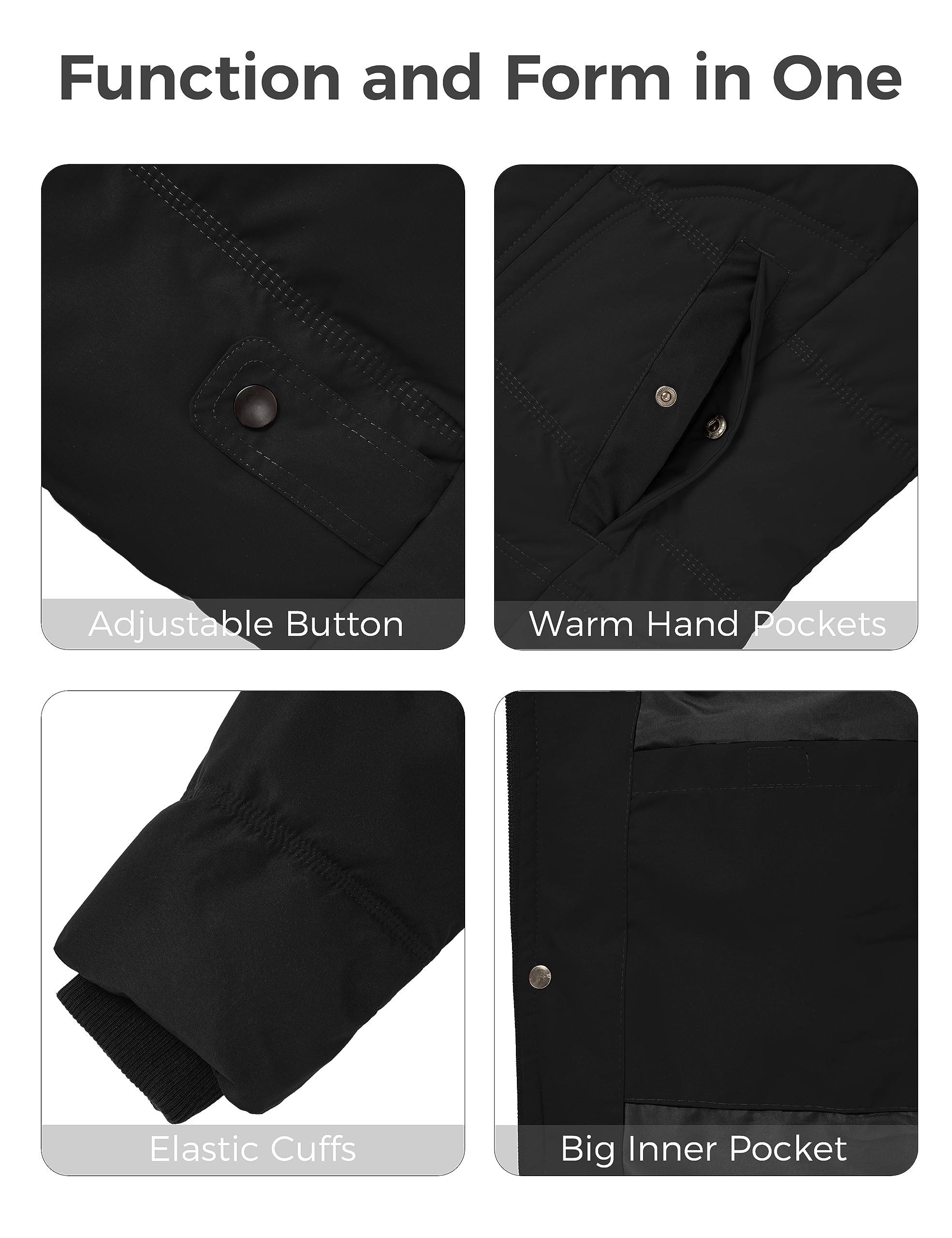 Men's Waterproof Fur Hooded Bubble Jacket