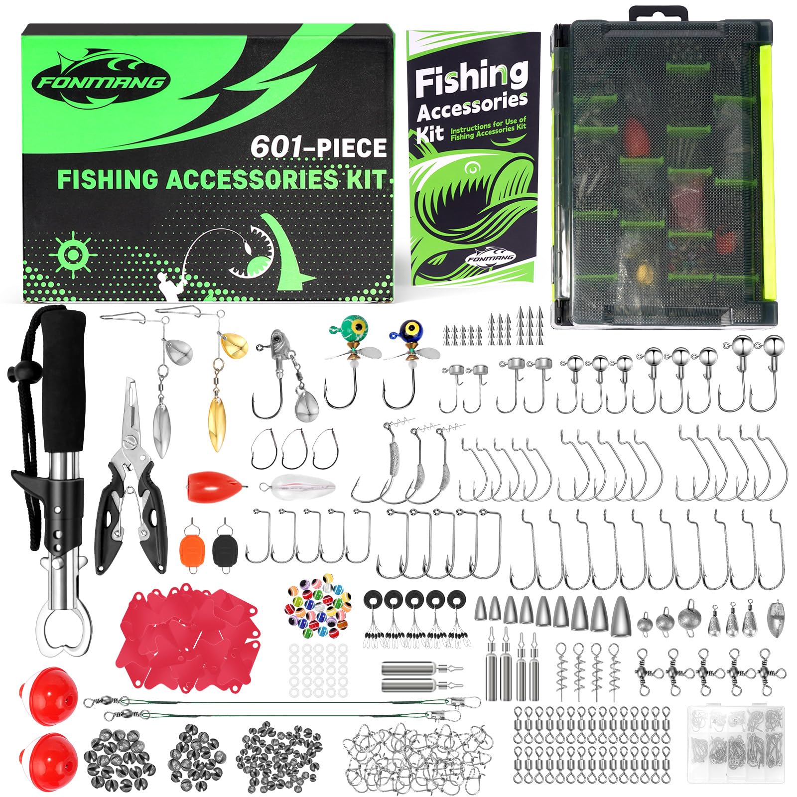 322-Piece Fishing Lures Kit - Complete Tackle Box Set for Bass & Trout