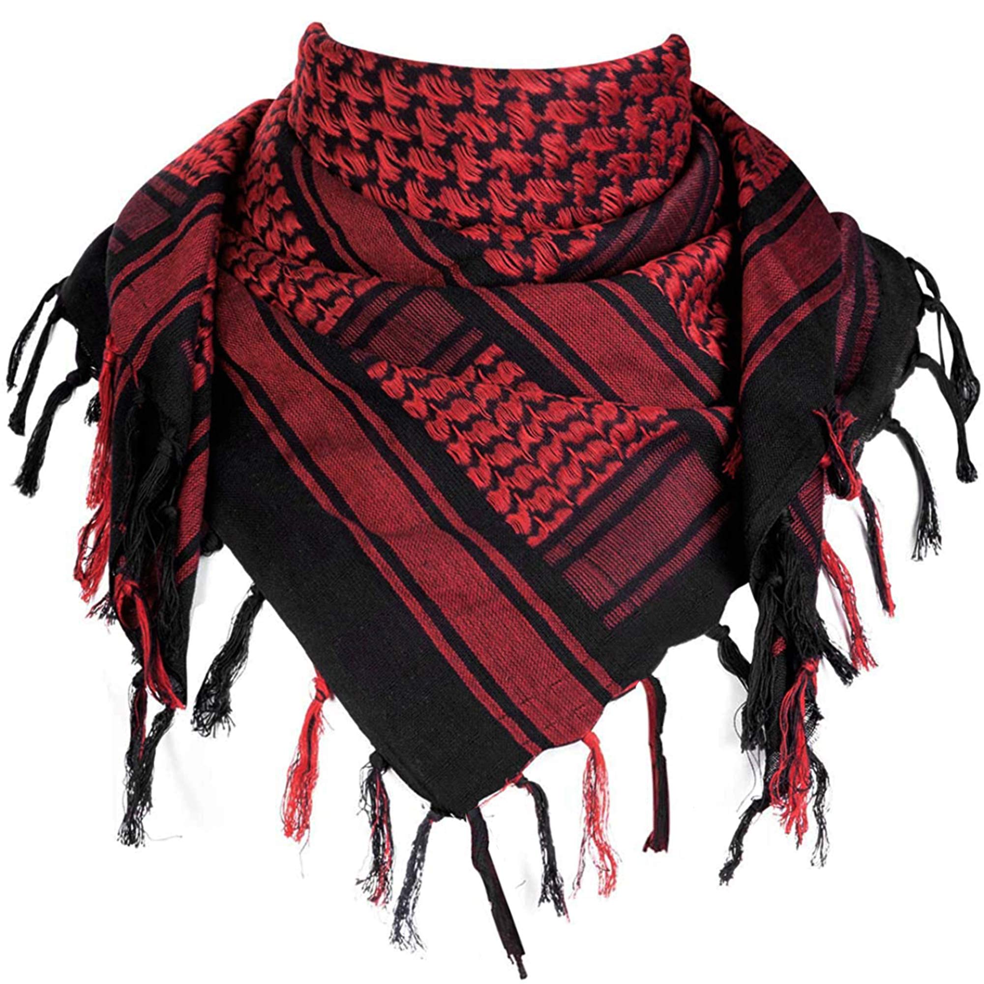 Luxns Military Shemagh Tactical Desert Scarf / 100% Cotton Keffiyeh Scarf Wrap for Men And Women