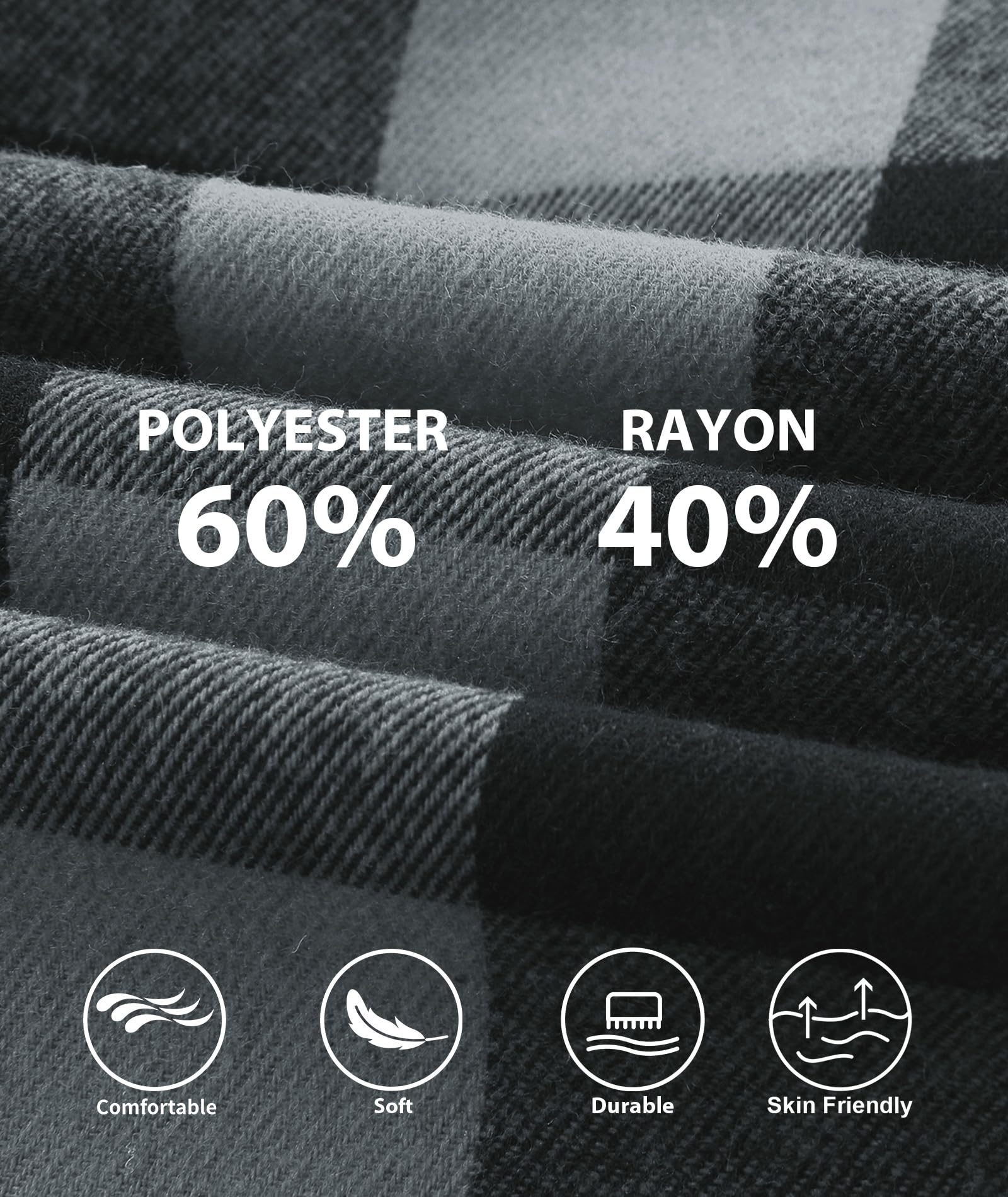 3 Pack Men's Flannel Hoodie Shirts