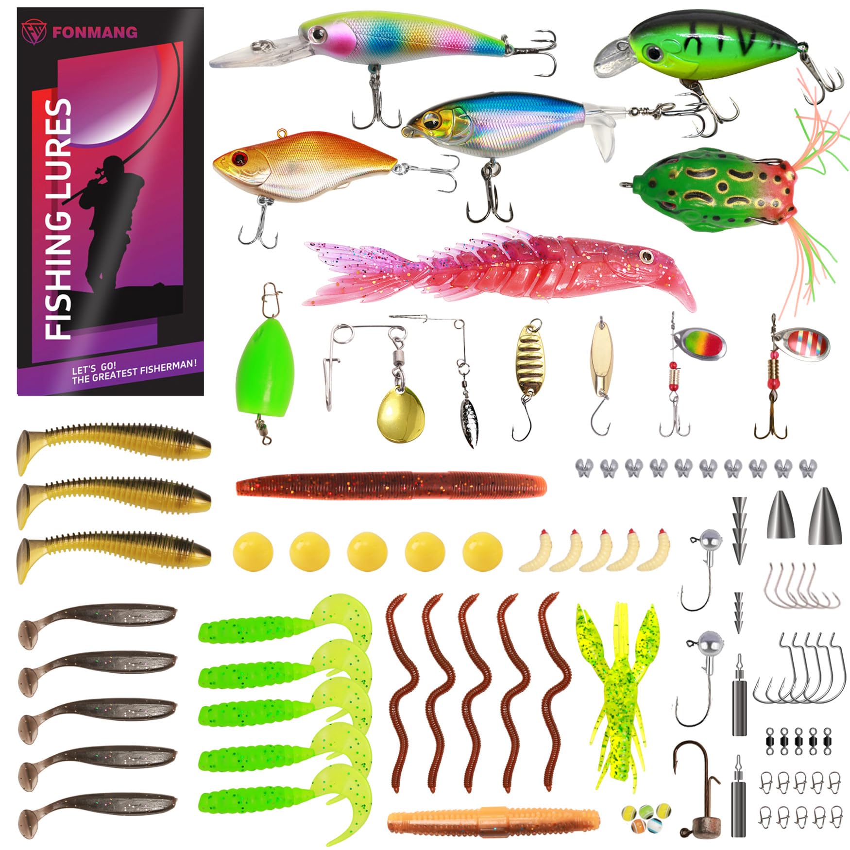 322-Piece Fishing Lures Kit - Complete Tackle Box Set for Bass & Trout