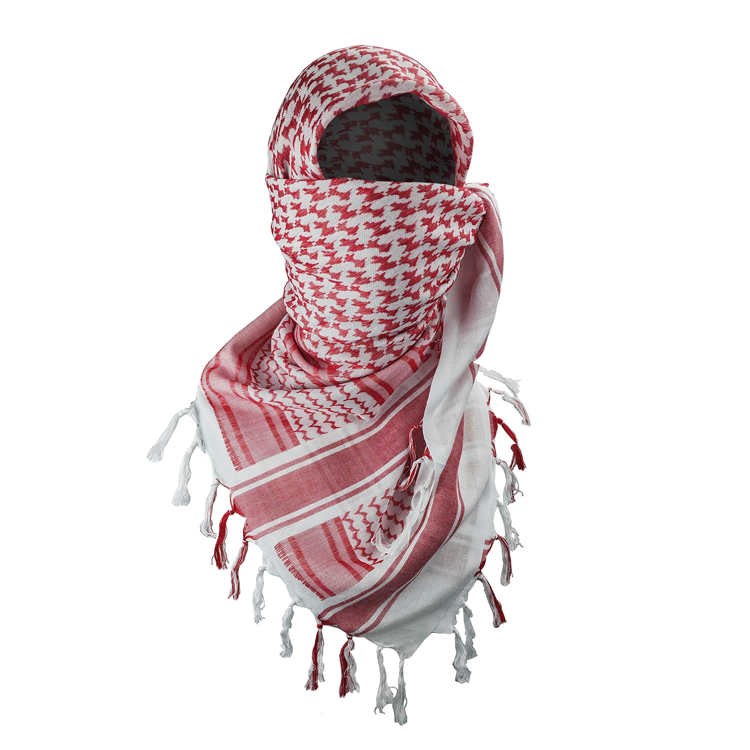 Luxns Military Shemagh Tactical Desert Scarf / 100% Cotton Keffiyeh Scarf Wrap for Men And Women