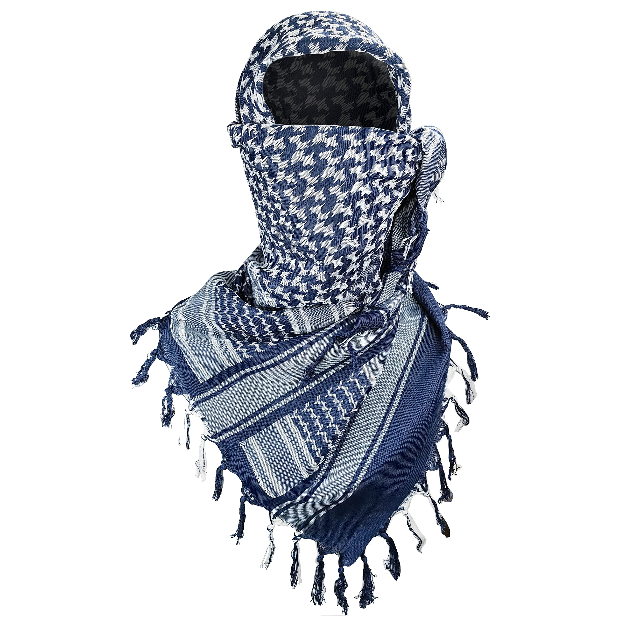 Luxns Military Shemagh Tactical Desert Scarf / 100% Cotton Keffiyeh Scarf Wrap for Men And Women