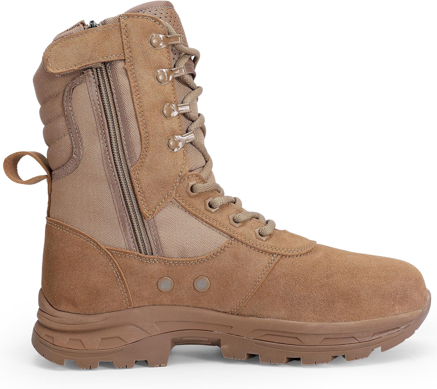 Men's Military Tactical Work Boots with Side Zipper 8 inch Hiking Boots