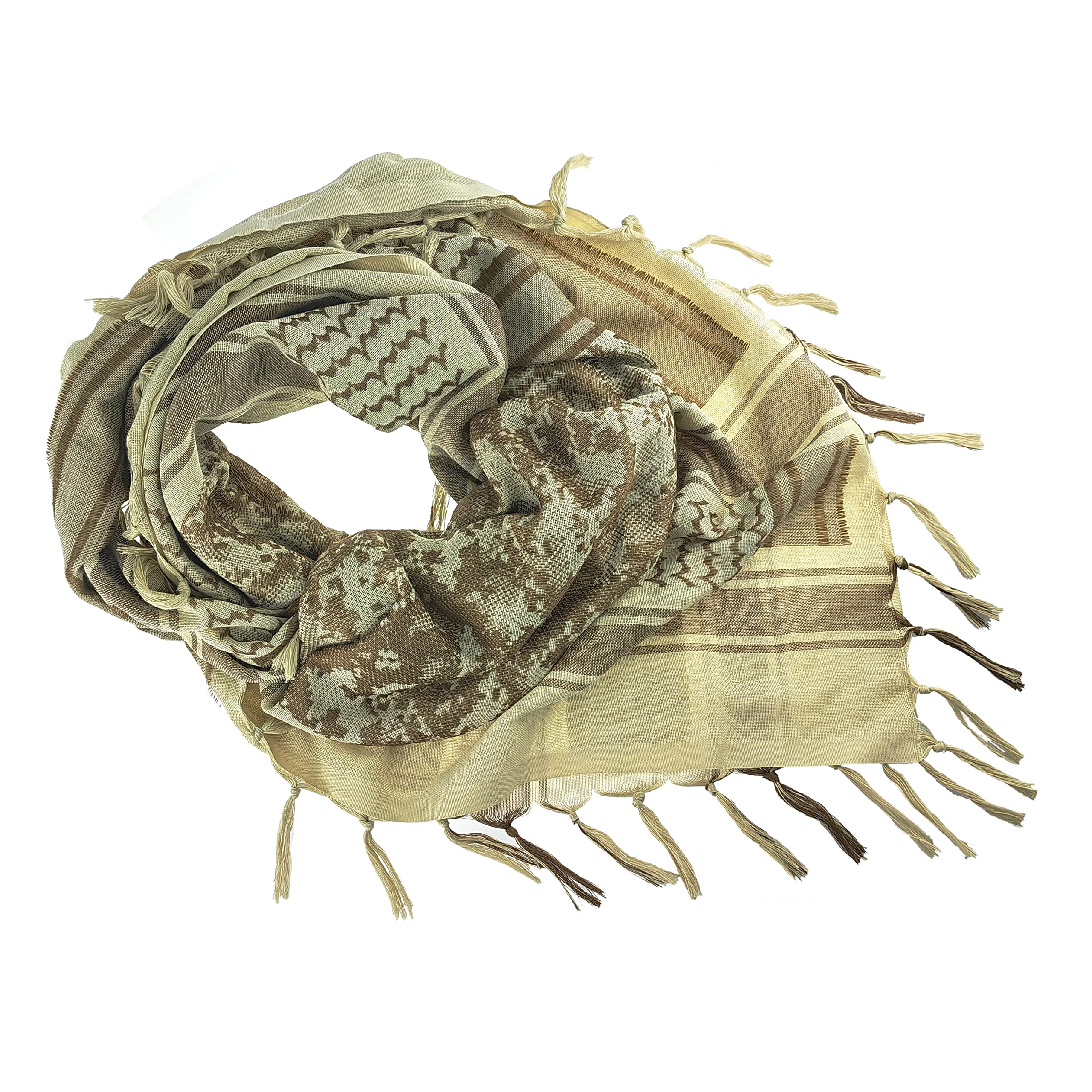 Luxns Military Shemagh Tactical Desert Scarf / 100% Cotton Keffiyeh Scarf Wrap for Men And Women